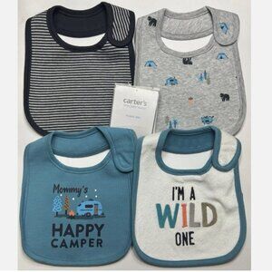 4 Baby Bibs Boys Mommy's Happy Camper I'm a Wild One Water Resistant
